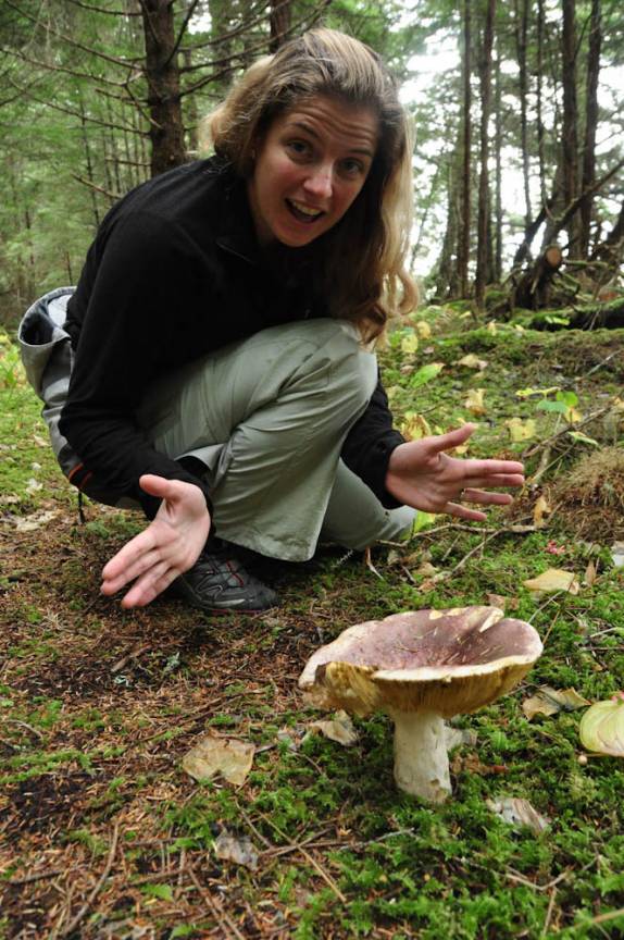 Cogumelo gigante na trilha de Metlakatla, na área de Prince Rupert, na British Columbia, oeste do Canadá